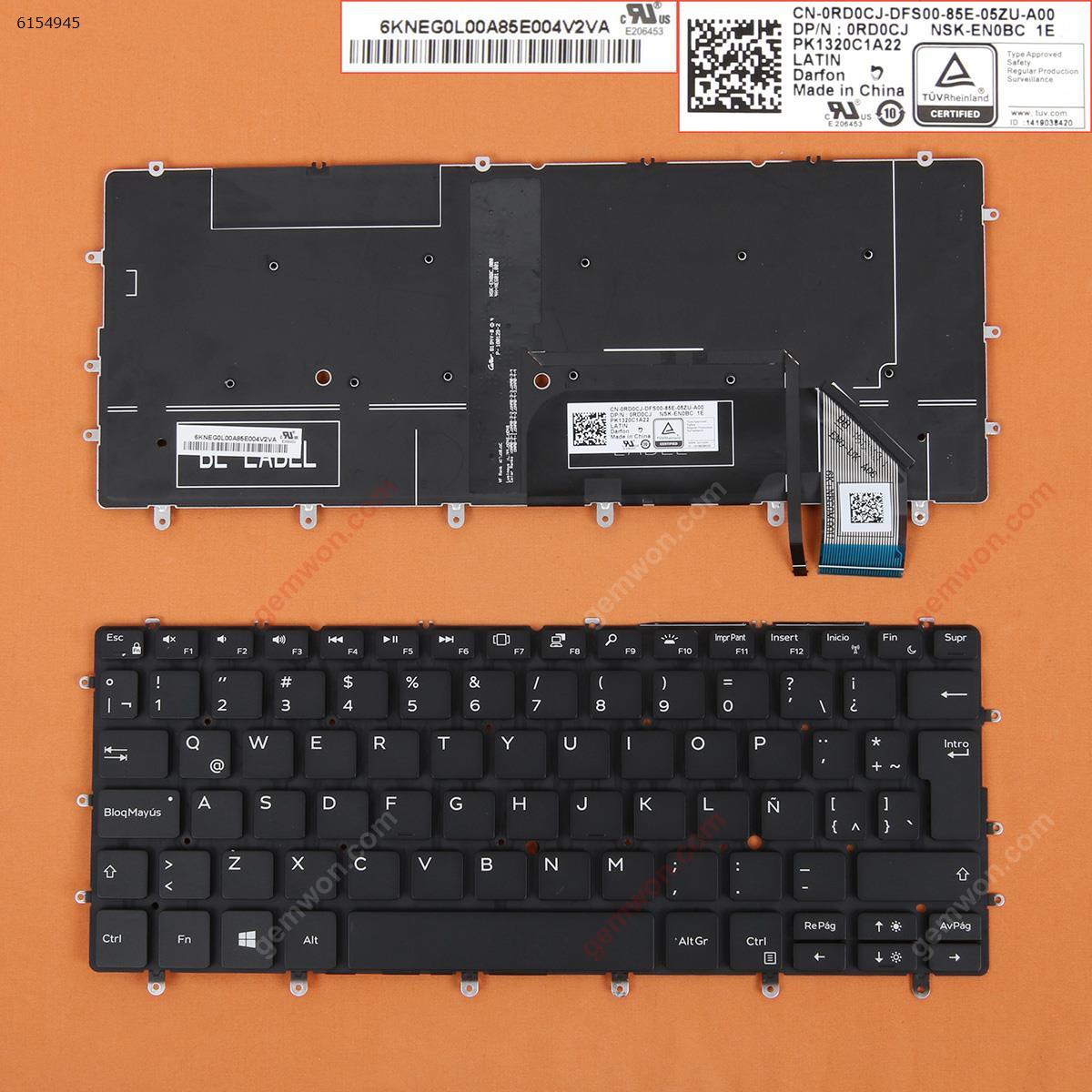 Picture of New Replacement Laptop Keyboard For Dell XPS 13 9370 BLACK(Backlit, Win8) LA Layout