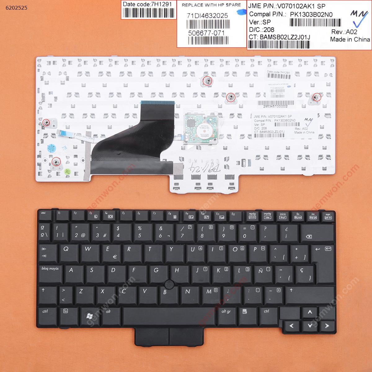 Picture of New Replacement Laptop Keyboard For HP 2510P BLACK(With Point stick) SP Layout