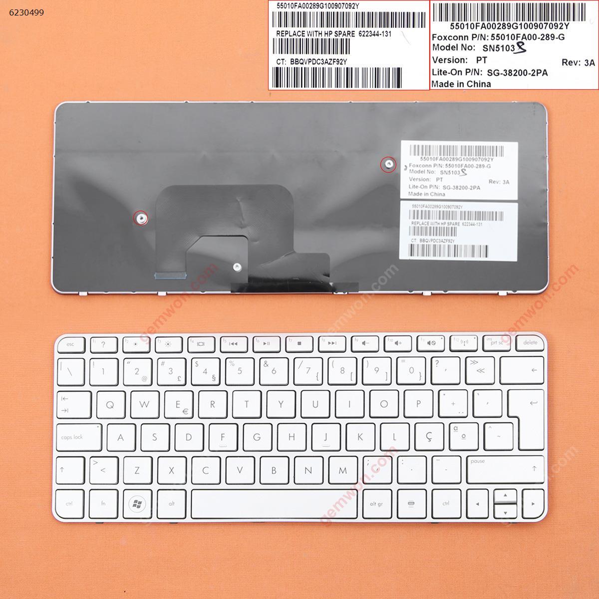 Picture of New Replacement Laptop Keyboard For HP MINI 210-2000 SILVER FRAME SILVER PO Layout