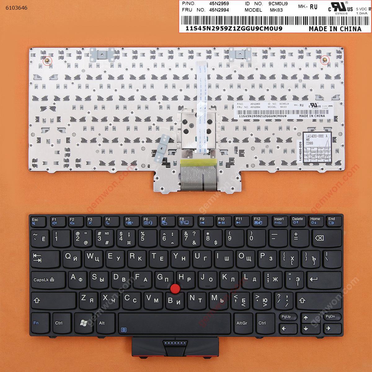Picture of New Replacement Laptop Keyboard For ThinkPad X100E X120E BLACK FRAME BLACK(With Point stick) RU Layout