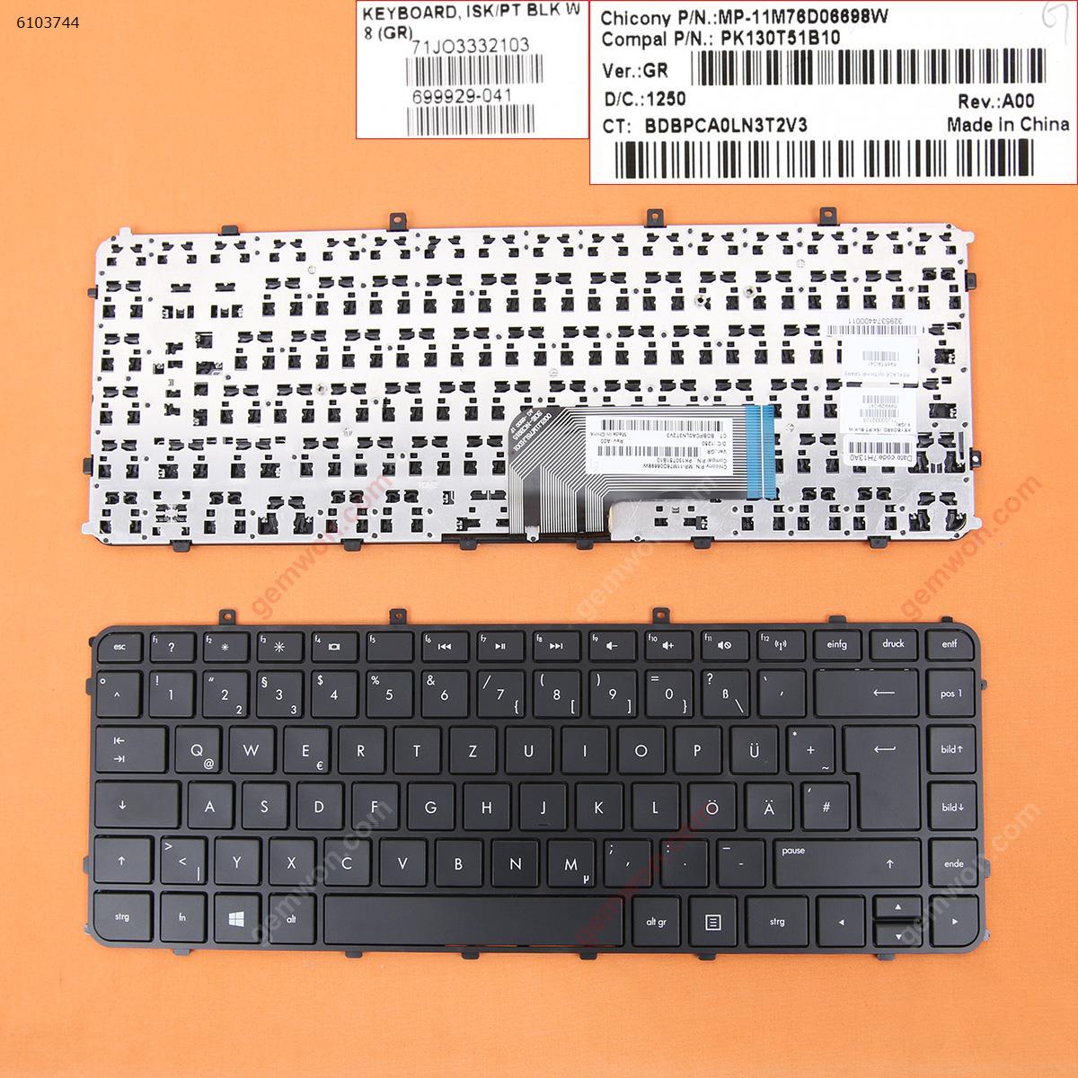 Picture of New Replacement Laptop Keyboard For HP ENVY4-1000 BLACK FRAME BLACK WIN8 GR Layout
