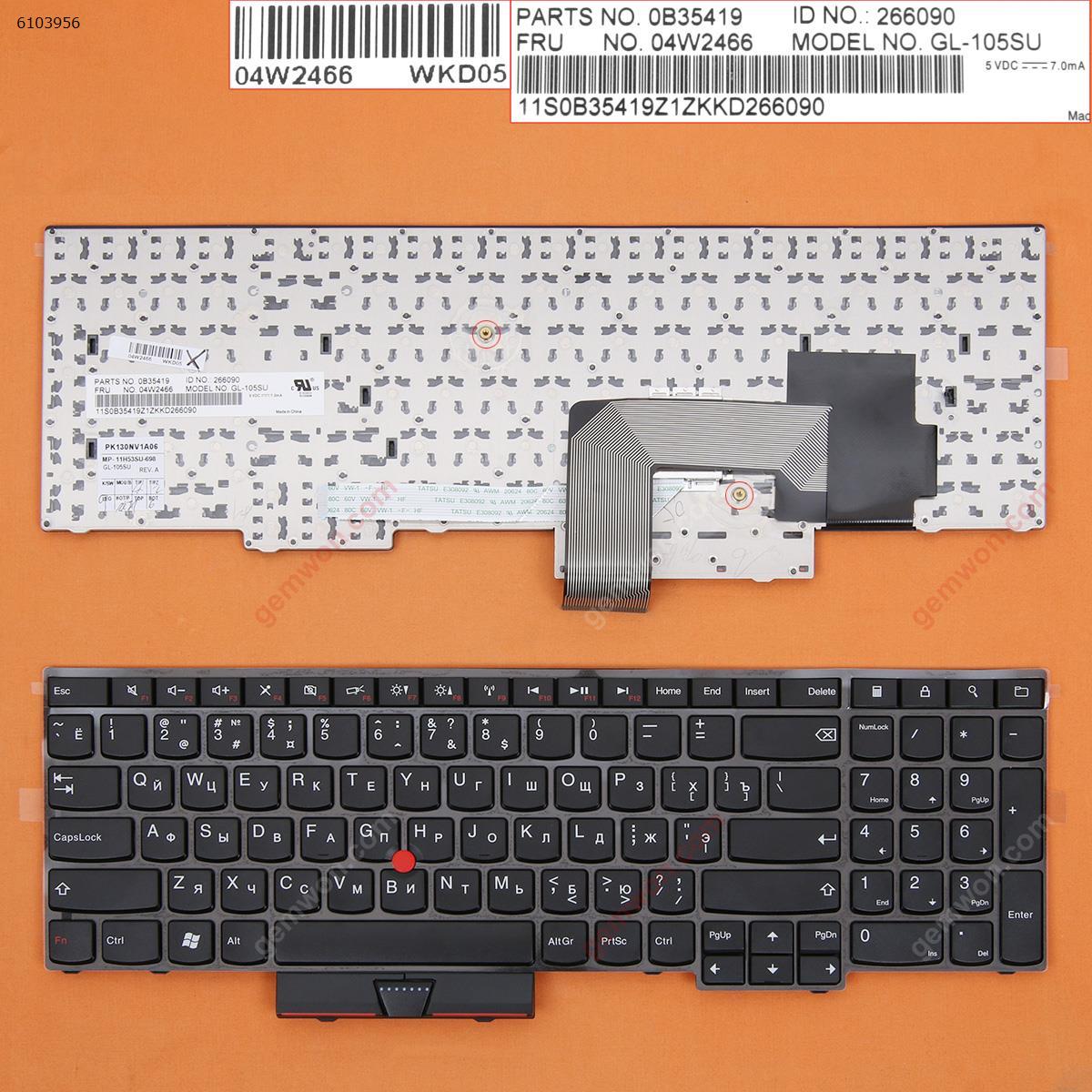 Picture of New Replacement Laptop Keyboard For ThinkPad E530 BLACK Win8 RU Layout