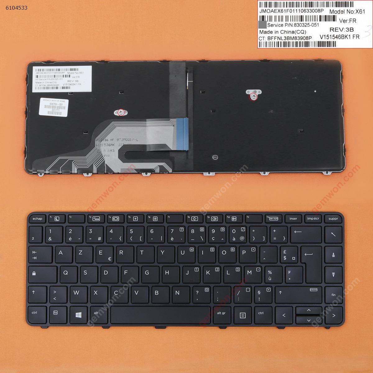 Picture of New Replacement Laptop Keyboard For HP 430 g3 g4 440 g3 g4 446 g3  BLACK Frame BLACK(Backlit,Win8) FR Layout