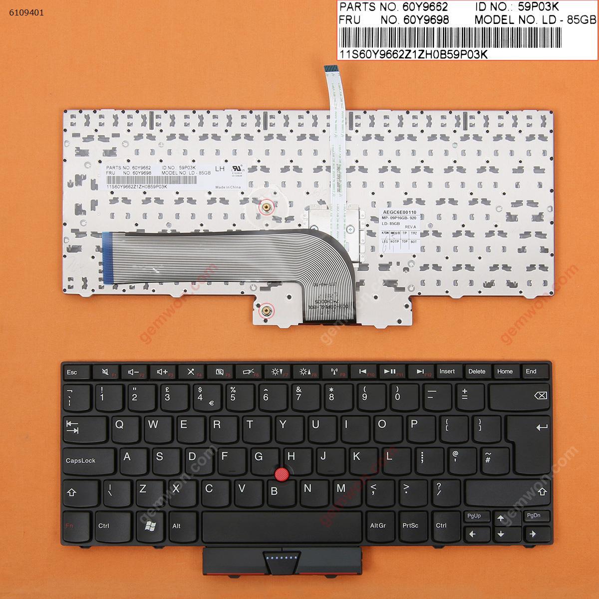 Picture of New Replacement Laptop Keyboard For ThinkPad Edge 14 E40 E50 BLACK FRAME BLACK(With Point stick) Uk Layout