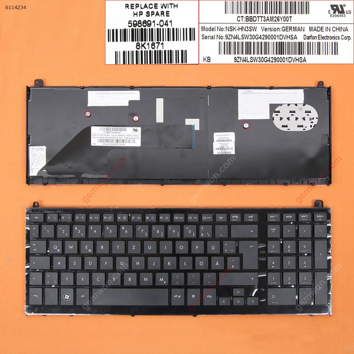 Picture of New Replacement Laptop Keyboard For HP PROBOOK 4520S BLACK FRAME BLACK GR Layout
