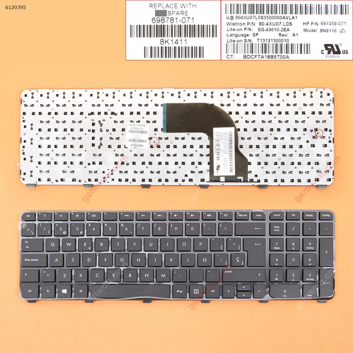 Picture of New Replacement Laptop Keyboard For HP DV7-7000 GLOSSY FRAME BLACK(Win8) SP Layout