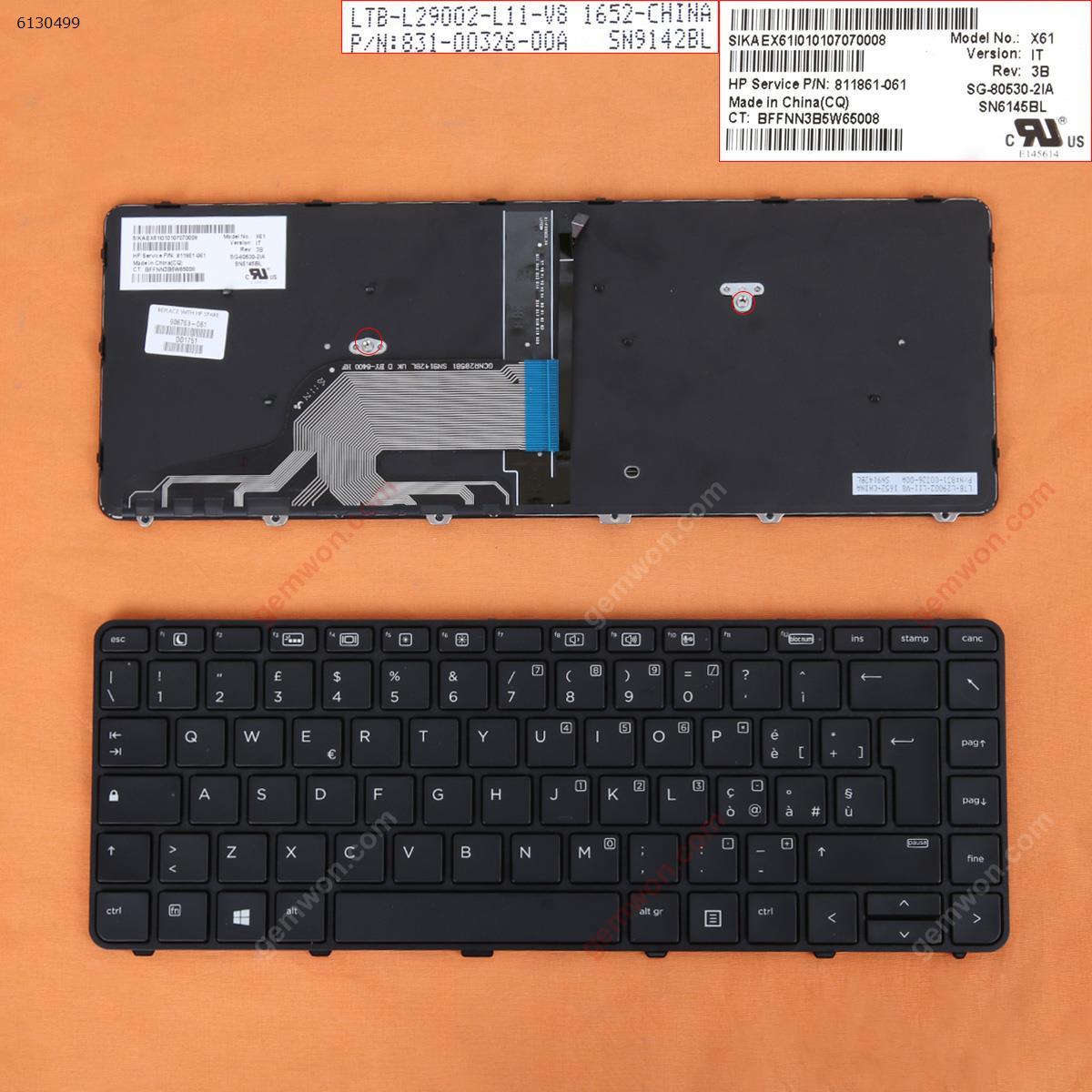 Picture of New Replacement Laptop Keyboard For HP 430 g3 g4 440 g3 g4 446 g3   BLACK Frame BLACK(Backlit,Win8) IT Layout