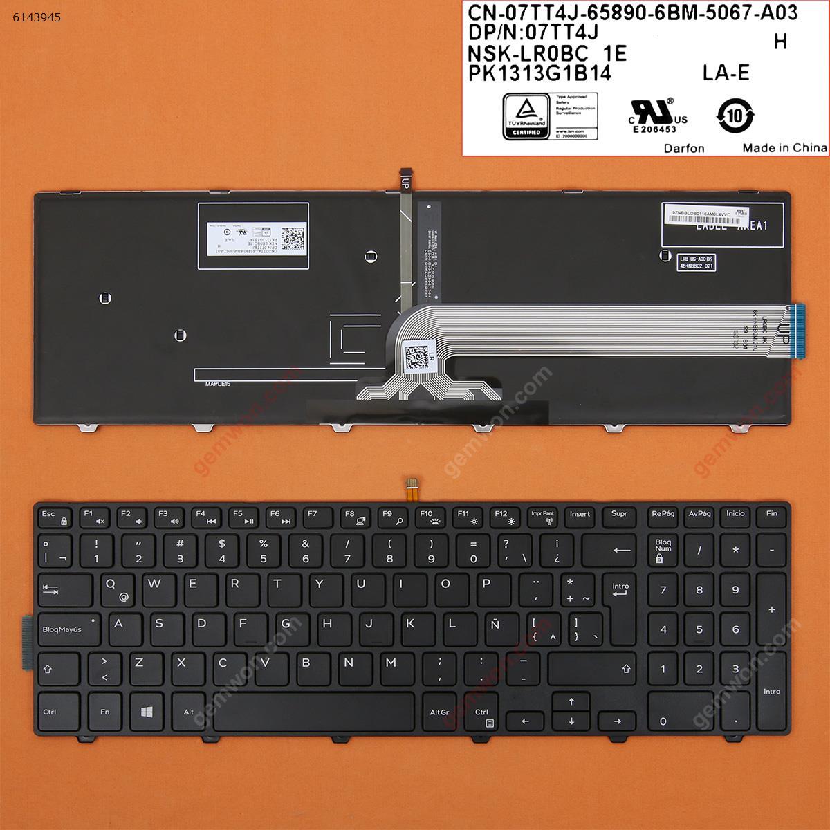 Picture of New Replacement Laptop Keyboard For Dell Inspiron 15-5000 Series 5547 5521 5542 BLACK FRAME BLACK(Backlit,Win8) LA Layout