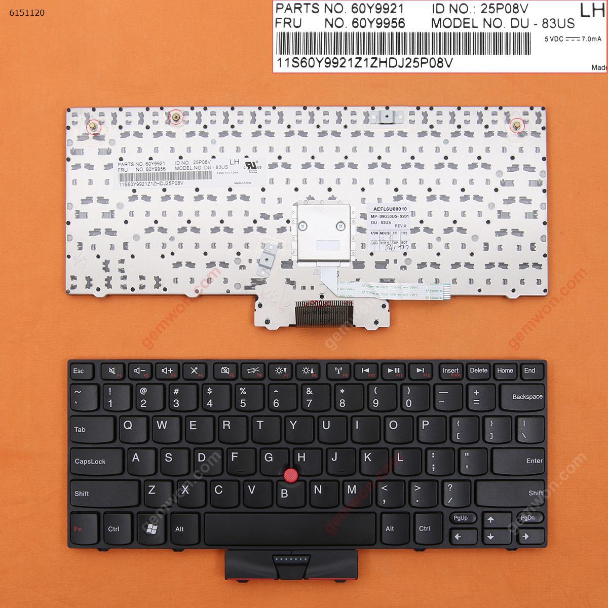 Picture of New Replacement Laptop Keyboard For ThinkPad X100E  X120E  BLACK FRAME BLACK(With Point stick) US Layout
