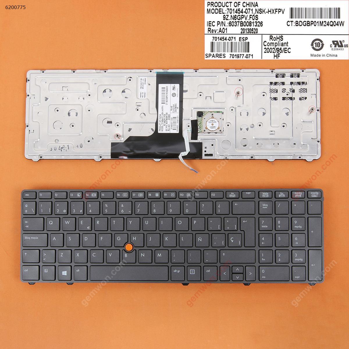 Picture of New Replacement Laptop Keyboard For HP 8760W GRAY FRAME GRAY (With Point stick,Win8) SP Layout
