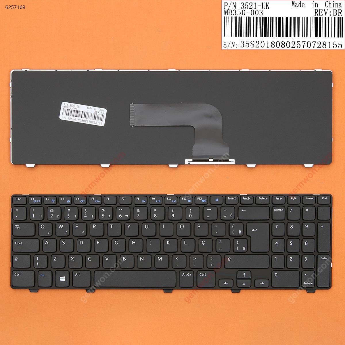 Picture of New Replacement Laptop Keyboard For DELL Inspiron 15 3521 15R 5521 2521 GLOSSY FRAME BLACK BR Layout