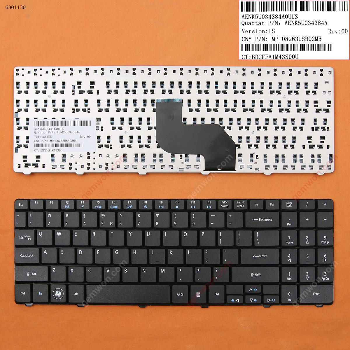 Picture of New Replacement Laptop Keyboard For GATEWAY EC54 BLACK(Compatible with ACER Aspire 5516) US Layout