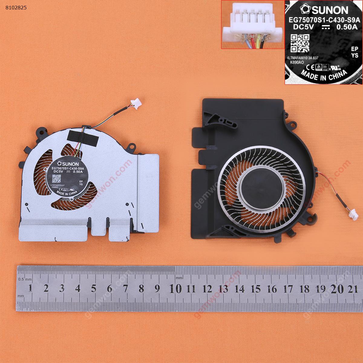 Picture of New Replacement CPU Cooling Fan For Xiaomi Pro 15.6" GTX Version，GTX1050 (Right side,Original) EG75071S1-C430-S9A   5V 0.5A Layout
