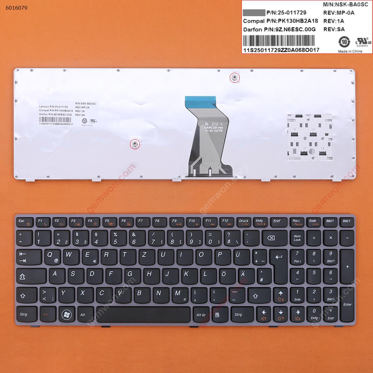Picture of New Replacement Laptop Keyboard For LENOVO Y570 PURPLE FRAME BLACK GR Layout