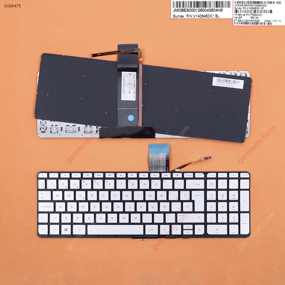 Picture of New Replacement Laptop Keyboard For HP ENVY 15-U SILVER Backlit (Without FRAME， For Win8) SP Layout