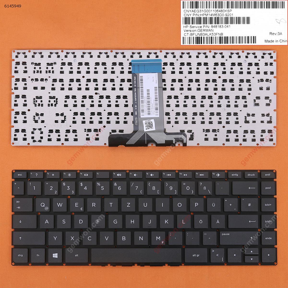 Picture of New Replacement Laptop Keyboard For hp Pavilion 14-ab BLACK (Without FRAME,Win8) GR Layout