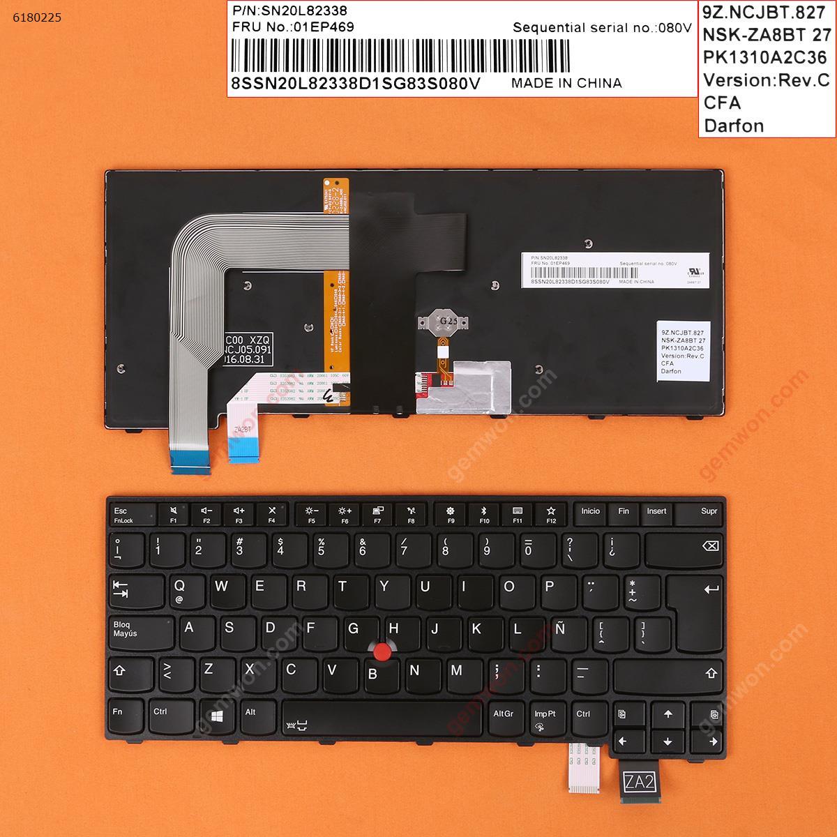 Picture of New Replacement Laptop Keyboard For ThinkPad T460P BLACK FRAME BLACK (Backlit,For Win8) LA Layout