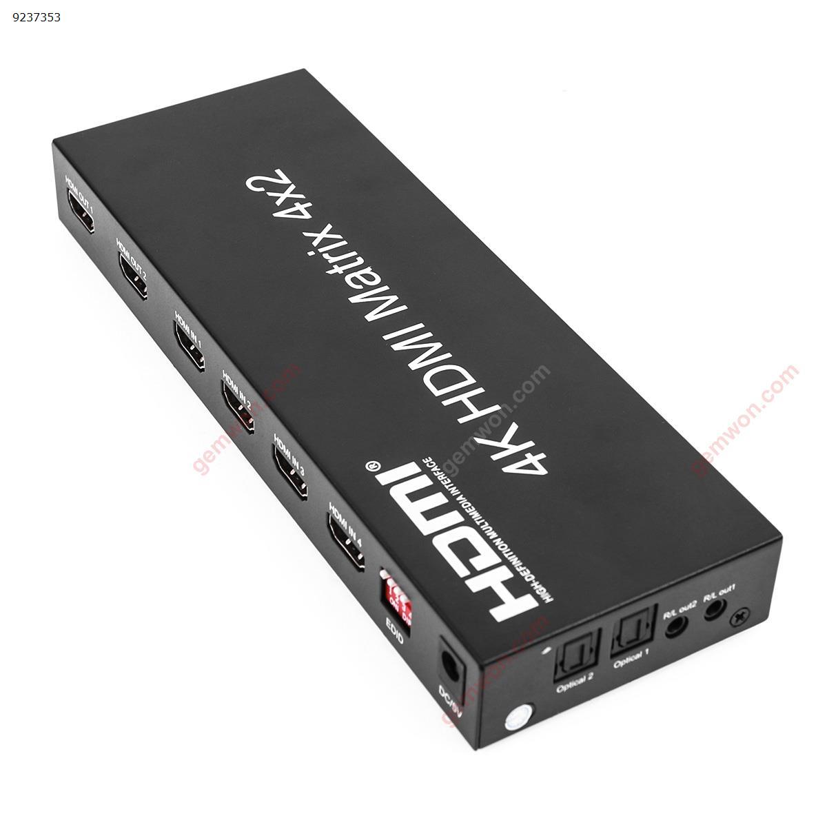 Picture of HDMI matrix four in and two out, HD video splitter 4X2 supports 4k 3D EU