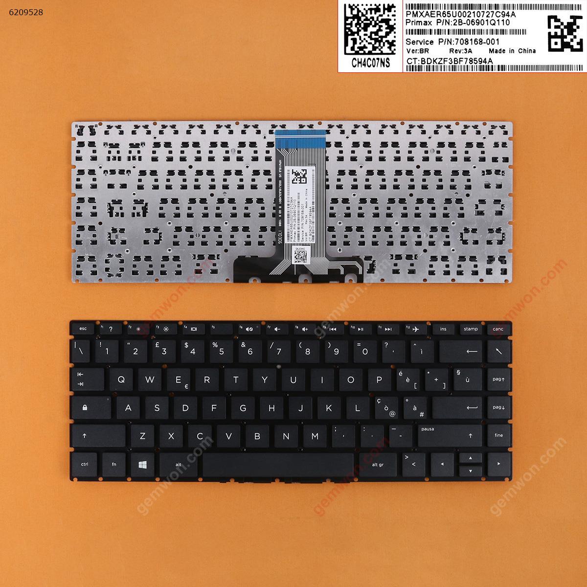 Picture of New Replacement Laptop Keyboard For HP Pavilion 14-BS 14-BS000 14-BS100 14-BS500 BLACK (Without FRAME,Small Enter,WIN8) IT Layout