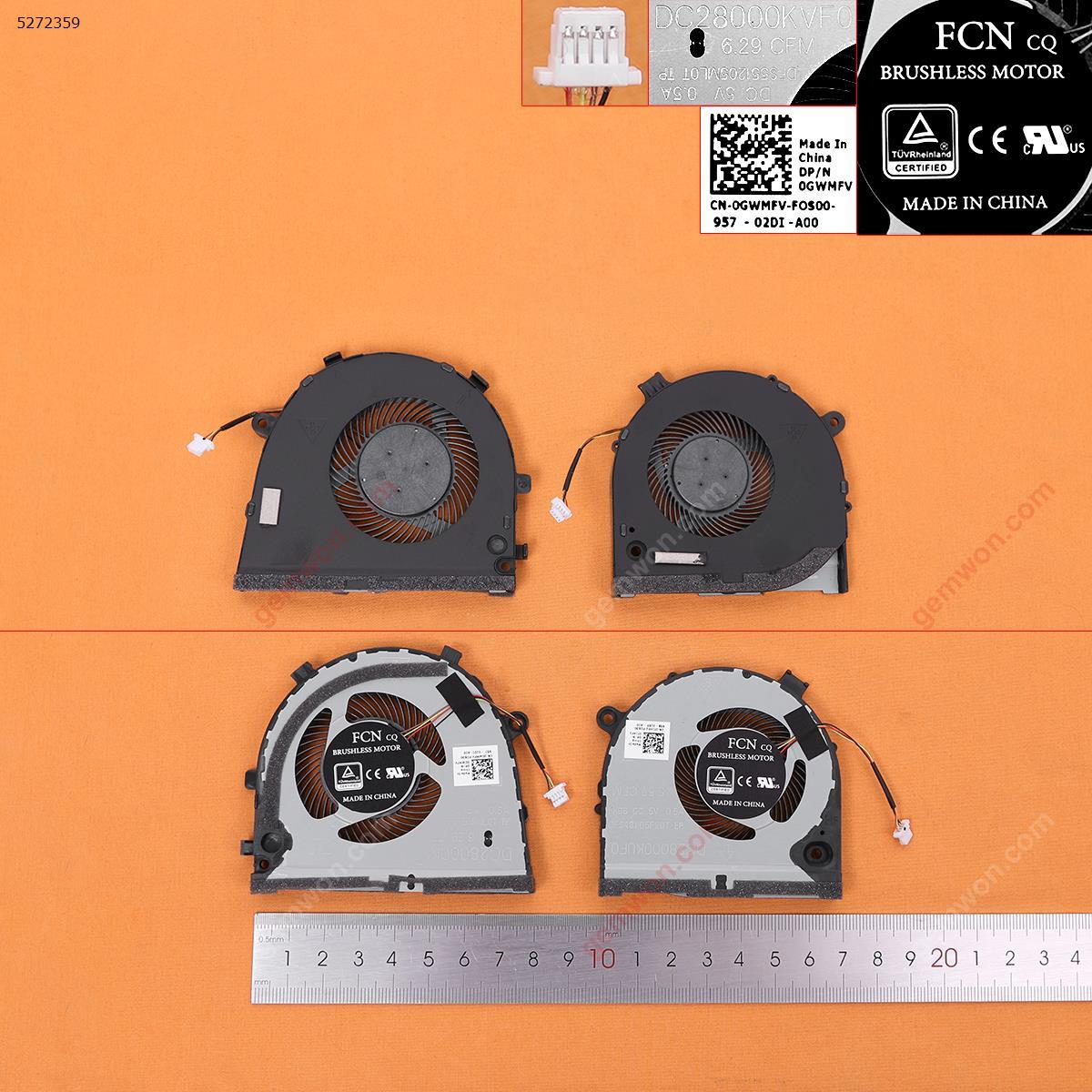 Picture of New Replacement CPU Cooling Fan For DELL G3 G3-3579 G5-5587( CPU+GPU fan,Original，Version 1) DC28000KVF0  DC28000KUF0   DFS481105F20T  DFS551205ML0T Layout