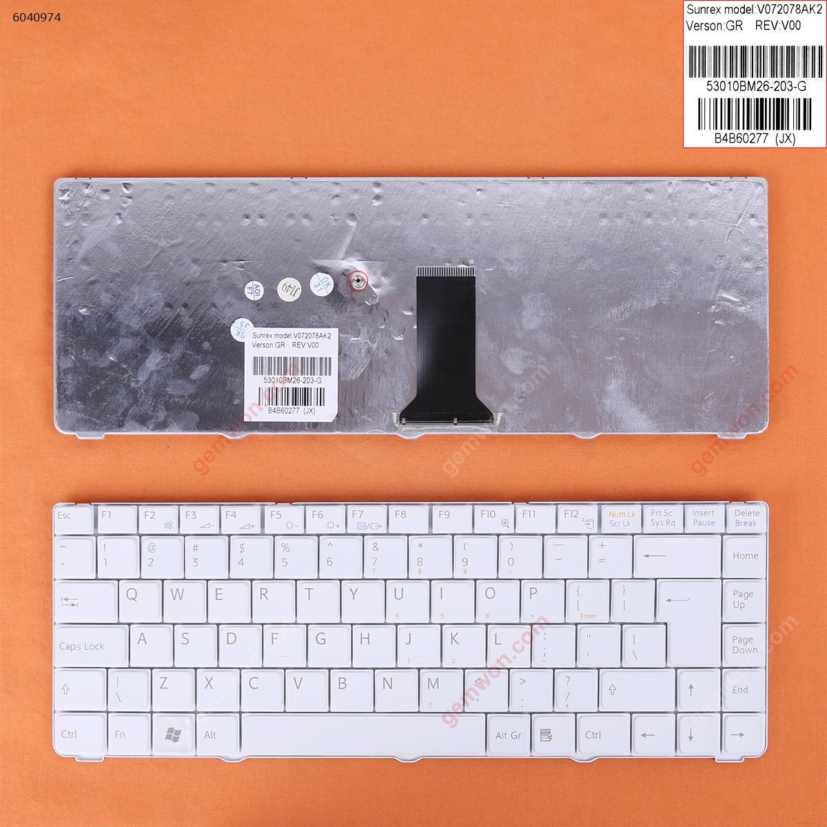 Picture of New Replacement Laptop Keyboard For SONY VGN-NR WHITE(Big Enter，For Integrated graphics) US Layout