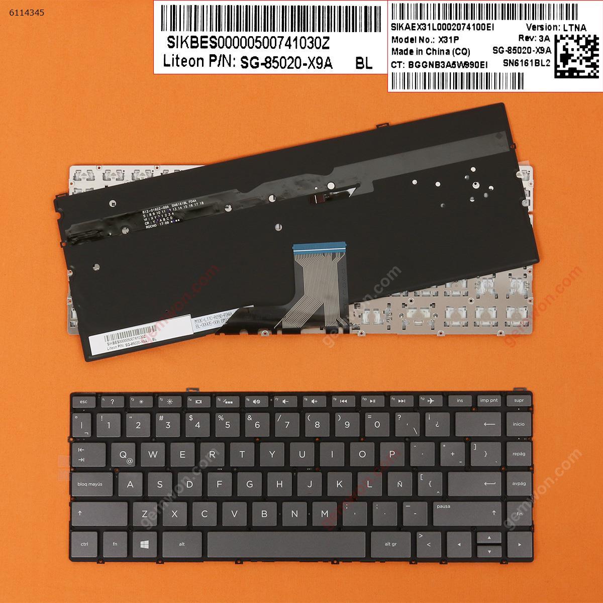 Picture of New Replacement Laptop Keyboard For HP Spectre x360 13-W010CA 13-W013DX 13-W020CA 13-W023DX Brown (Backlit,Without FRAME,WIN8) LA Layout