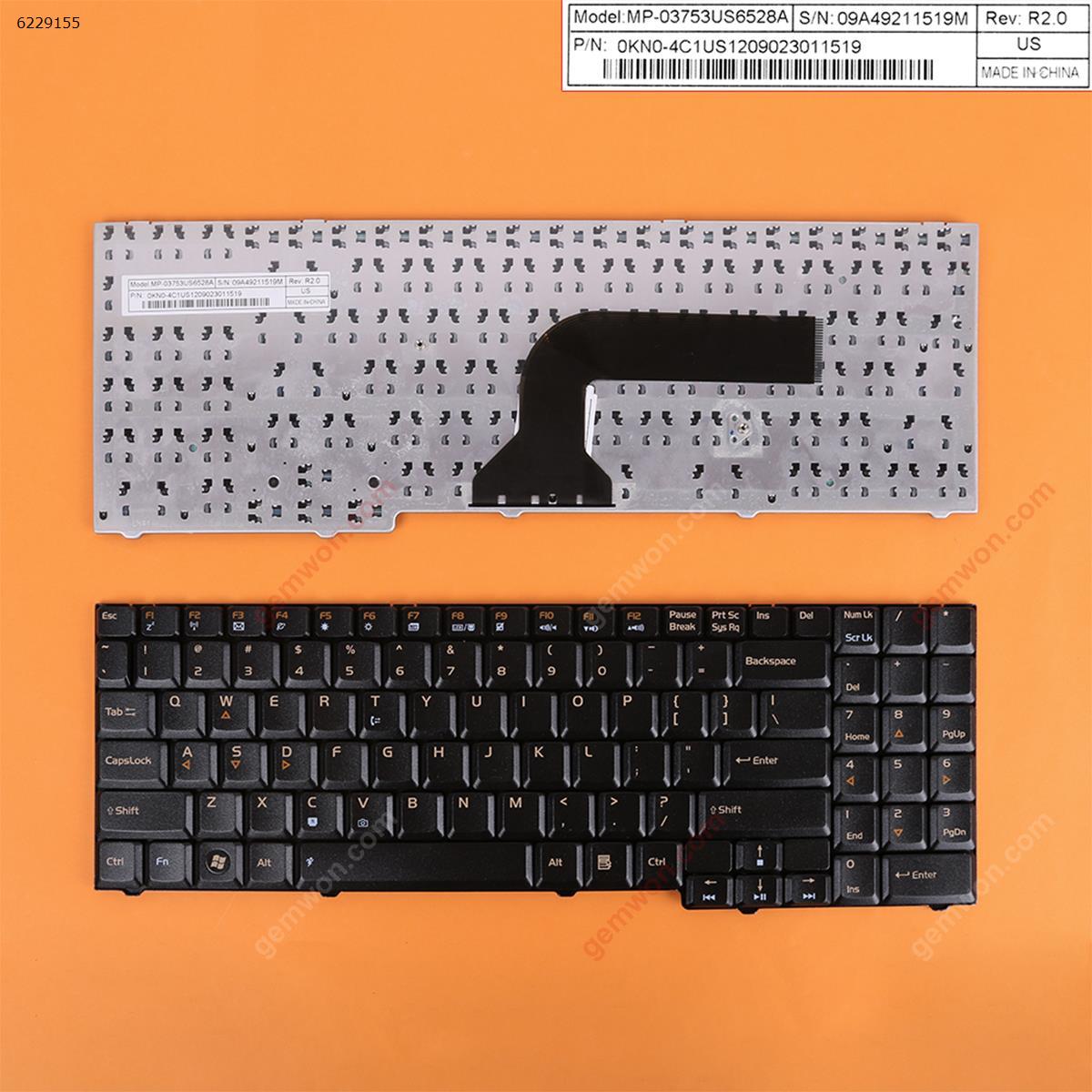 Picture of New Replacement Laptop Keyboard For ASUS M70 M50 X71 BLACK (Reprint) US Layout