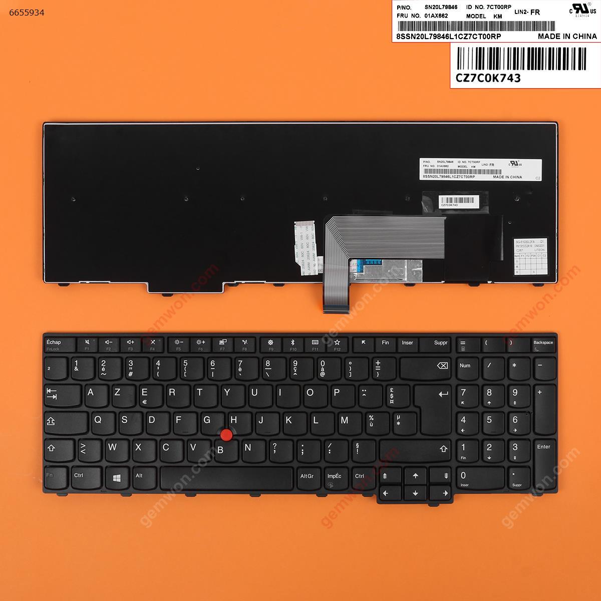 Picture of New Replacement Laptop Keyboard For ThinkPad L570 BLACK(With 6 Screws ,For Win8) FR Layout