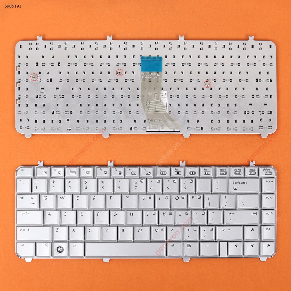 Picture of New Replacement Laptop Keyboard For HP DV5-1000 SILVER Reprint US Layout