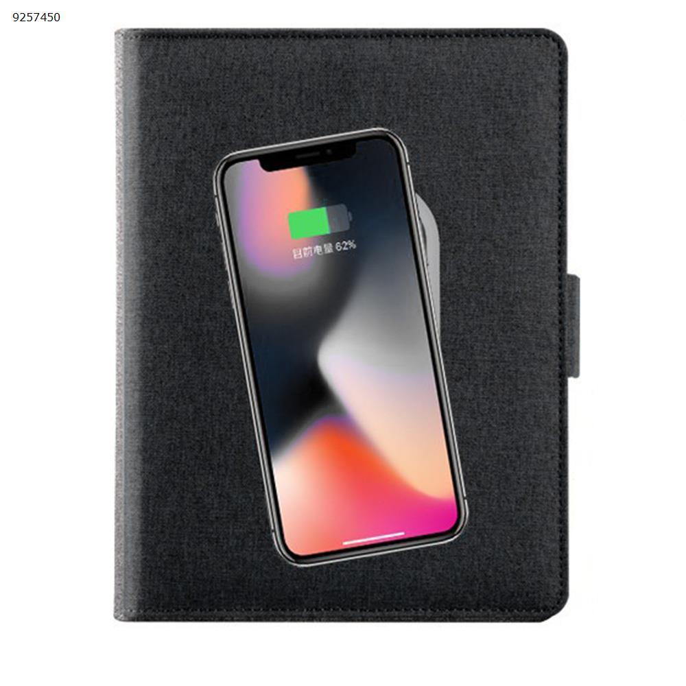 Picture of Wireless charging creative multi-function business notebook, dual wireless charging +5000mAh built-in charging treasure, suitable for all Qi devices Comperter Android iPhone（Black）