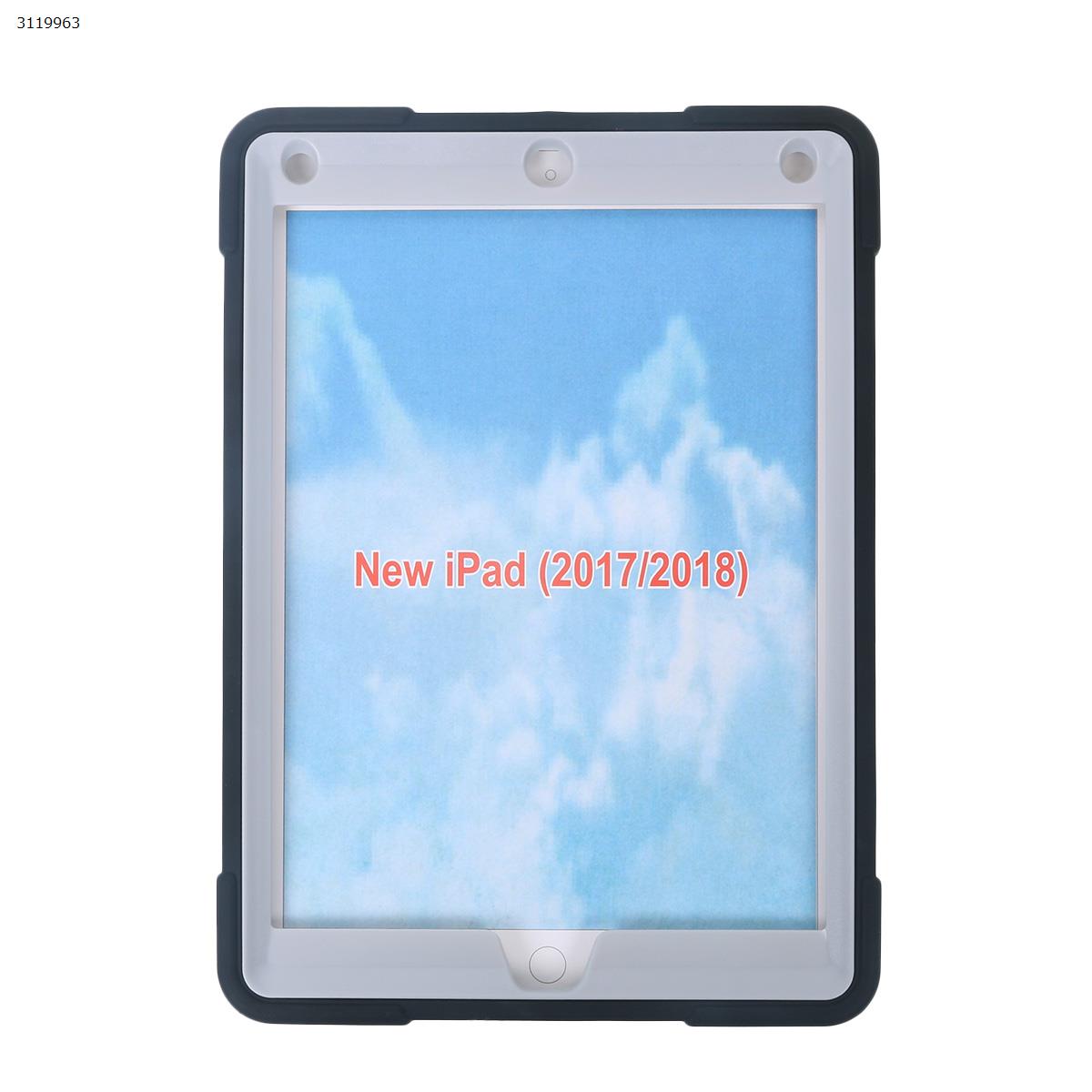Picture of New iPad 9.7 2018 /2017 B contrast color protective cover, the latest silicone support three anti-protective cover, black