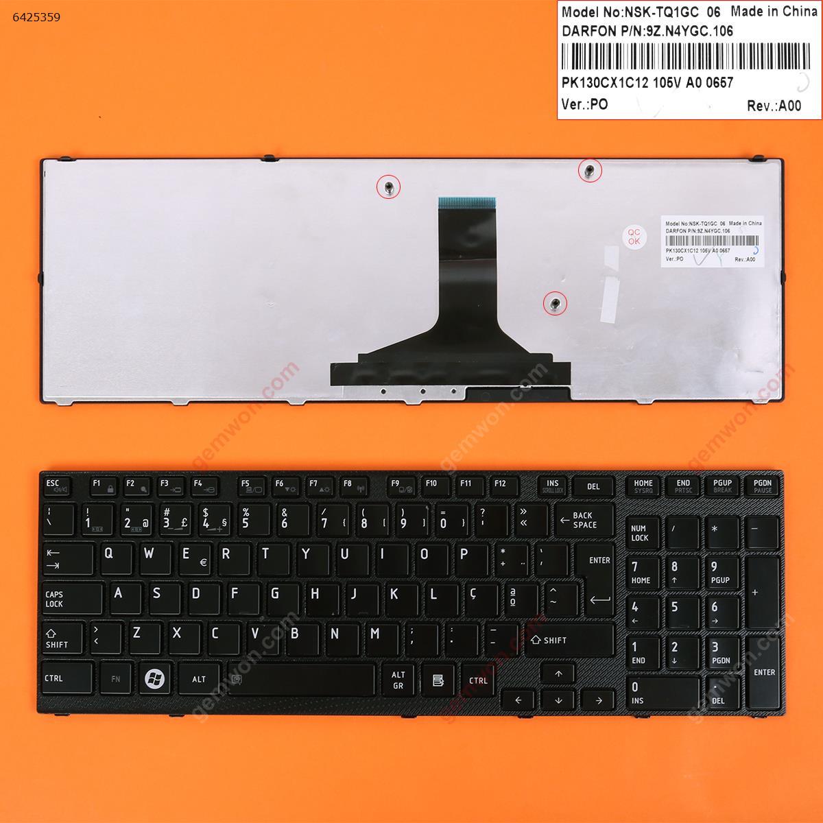 Picture of New Replacement Laptop Keyboard For TOSHIBA Satellite A660 A665 BLACK FRAME GLOSSY PO Layout