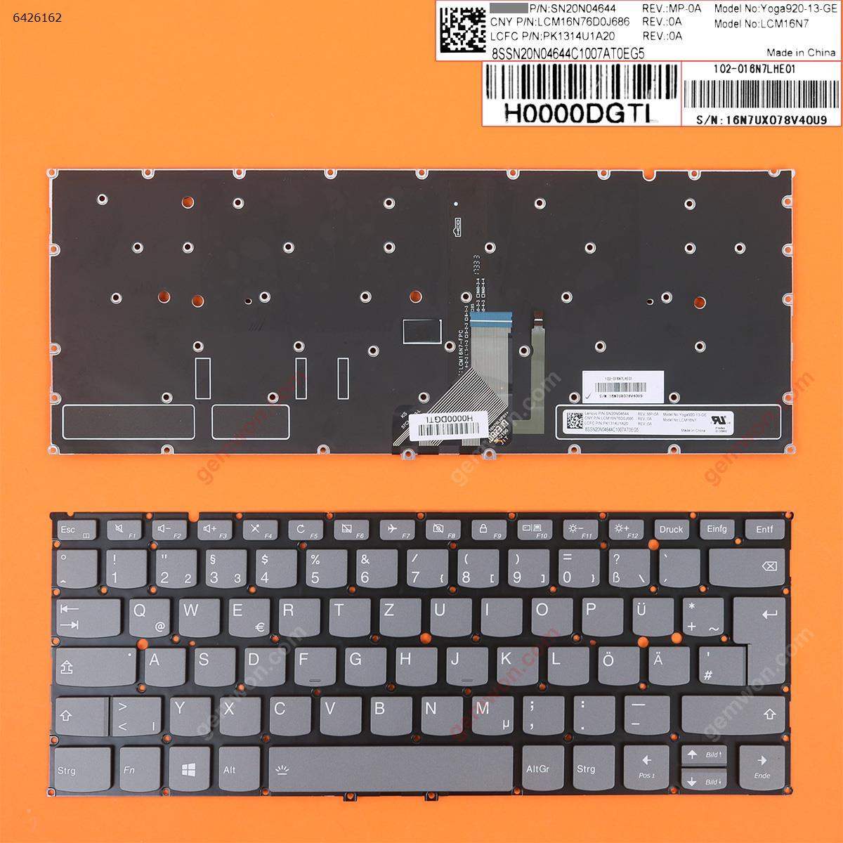 Picture of New Replacement Laptop Keyboard For Lenovo Yoga 910-13IKB YOGA 5 Pro Gray(Backlit,Without FRAME,For Win8) GR Layout
