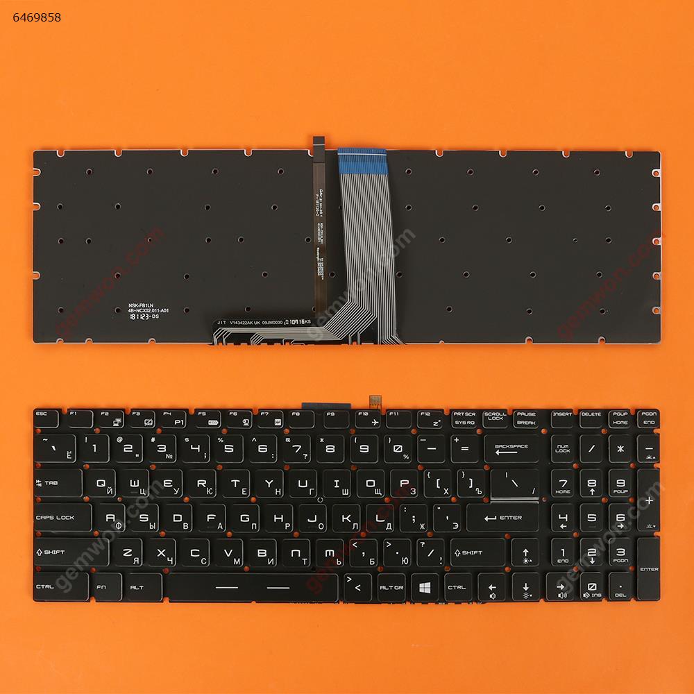 Picture of New Replacement Laptop Keyboard For MSI GT72 GS60 GS70 WS60 GE72 GE62 BLACK (Backlit,Without FRAME,WIN8) RU Layout