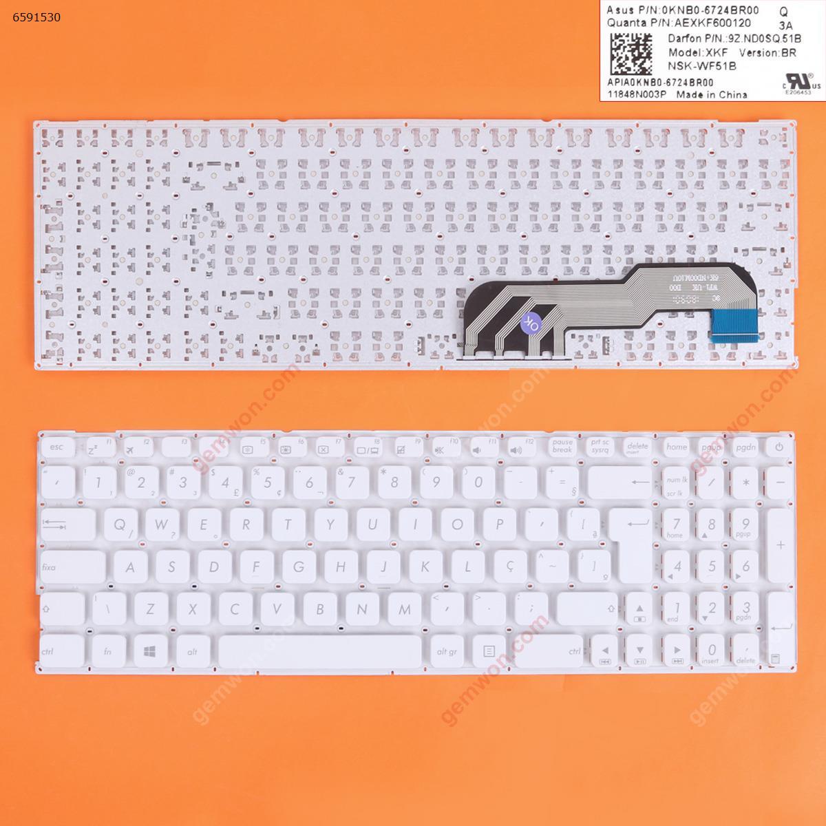 Picture of New Replacement Laptop Keyboard For ASUS X541 WHITE(without FRAME)win8 BR Layout