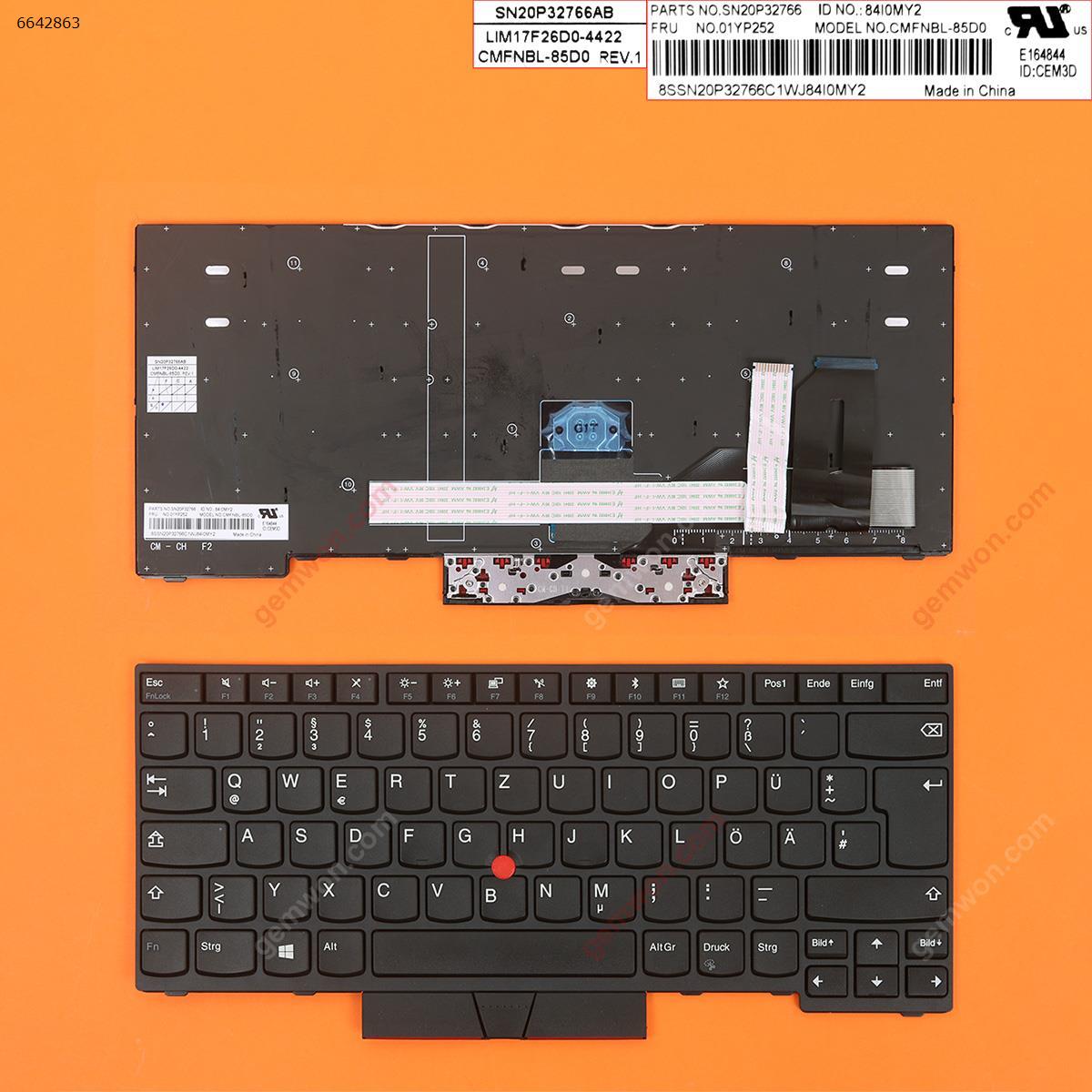Picture of New Replacement Laptop Keyboard For lenovo Thinkpad E480 L480 BLACK FRAME BLACK(With Point stick,Win8 ) GR Layout
