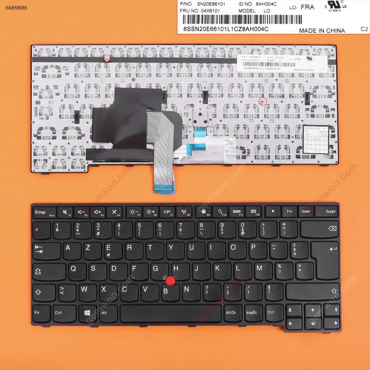 Picture of New Replacement Laptop Keyboard For Thinkpad E450 E455 E450C BLACK FRAME BLACK(With Point stick,Win8) FR Layout