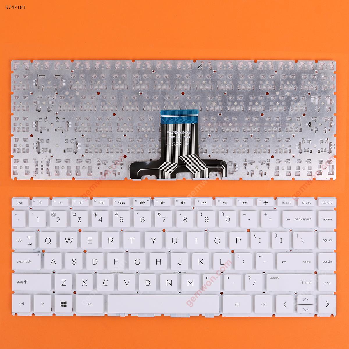 Picture of New Replacement Laptop Keyboard For HP Pavilion 14-CE0015TU 14-CE0027TX 14-CE1005TX CE1004TX WHITE (Without FRAME) US Layout