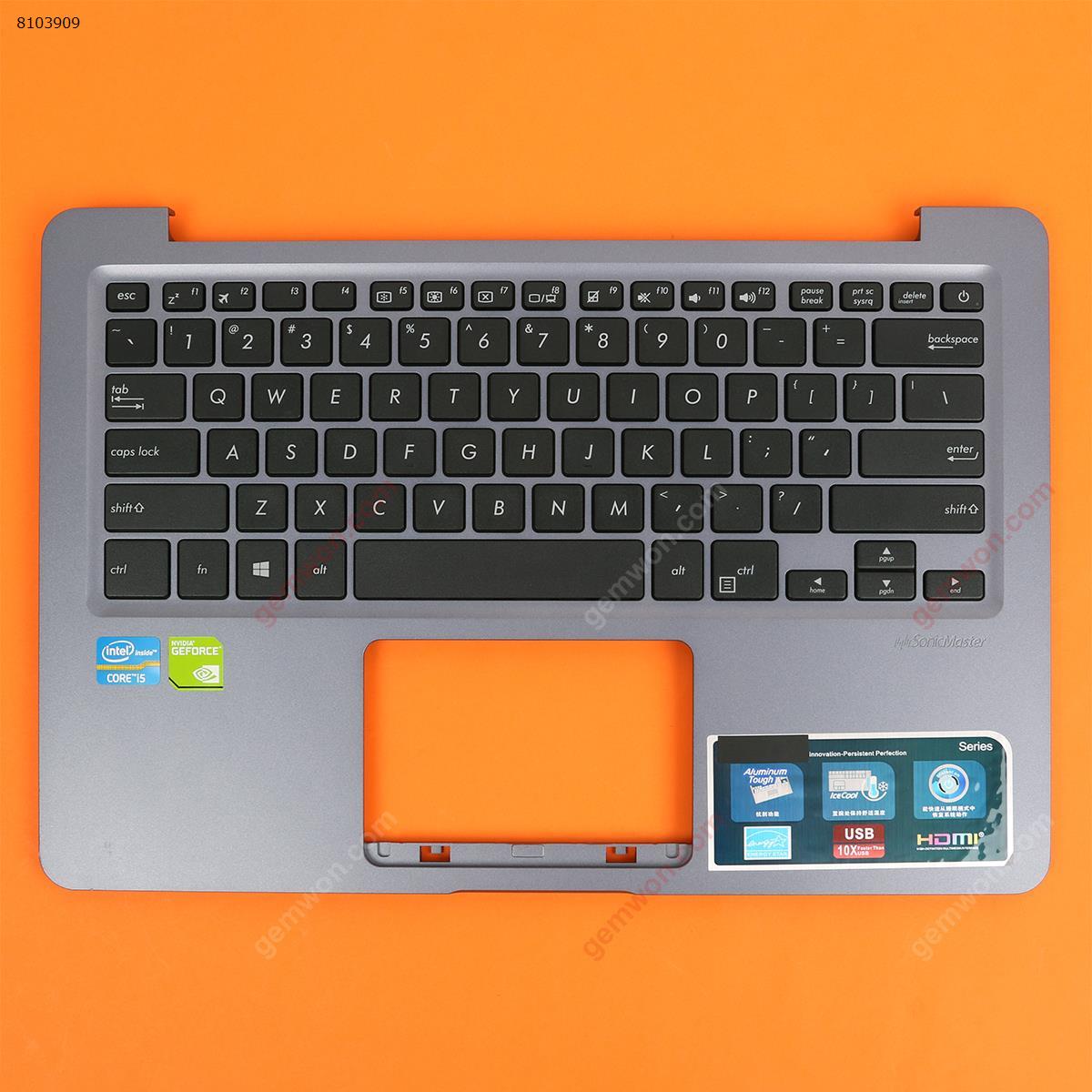 Picture of New Replacement Laptop Cover For ASUS vivobook  s410ua palmres with US keyboard case Upper cover Gray 95%NEW