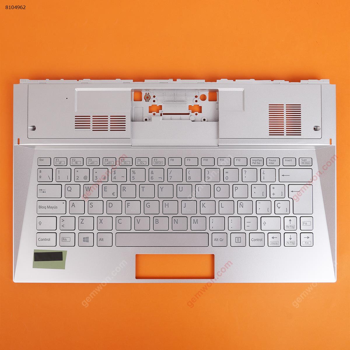 Picture of New Replacement Laptop Cover For SONY VAIO DUO13 SVD13 palmres with SP Backlit keyboard case Upper Cover Silver(Without touchpad)