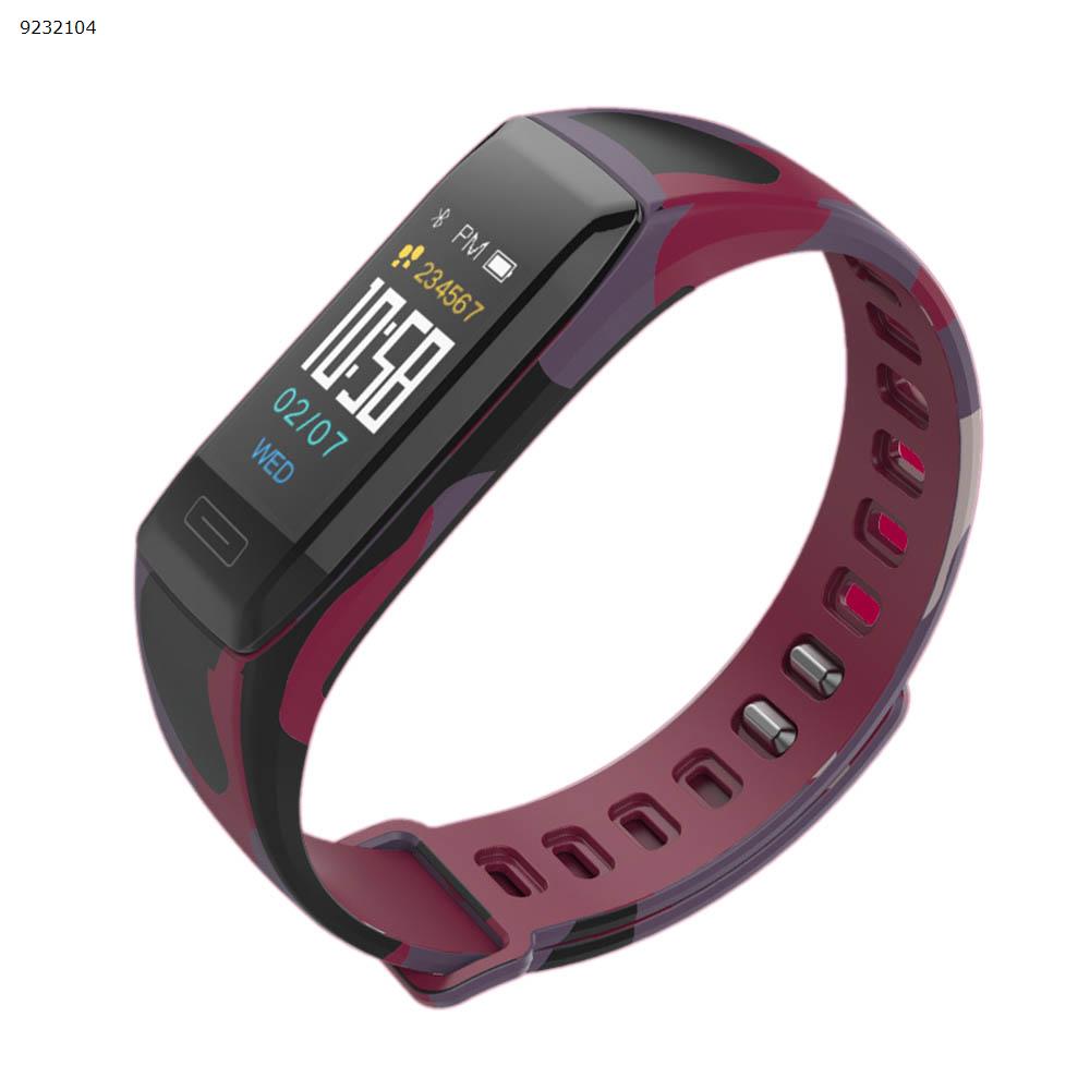 Picture of V7plus color screen smart camouflage bracelet waterproof heart rate blood pressure sleep monitoring healthy couple bracelet（Camouflage red）