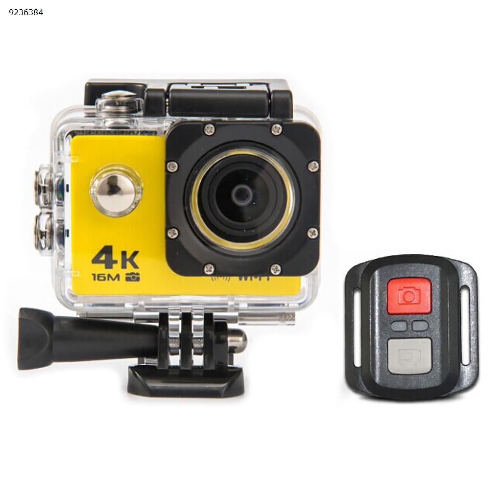 Picture of Action Cameras AT-30R 4K 16MP WiFi 2.4G Wrist Remote Control - 4X Digital Zoom DV - Ultra HD and EIS 30m Underwater Waterproof Camera  Yellow