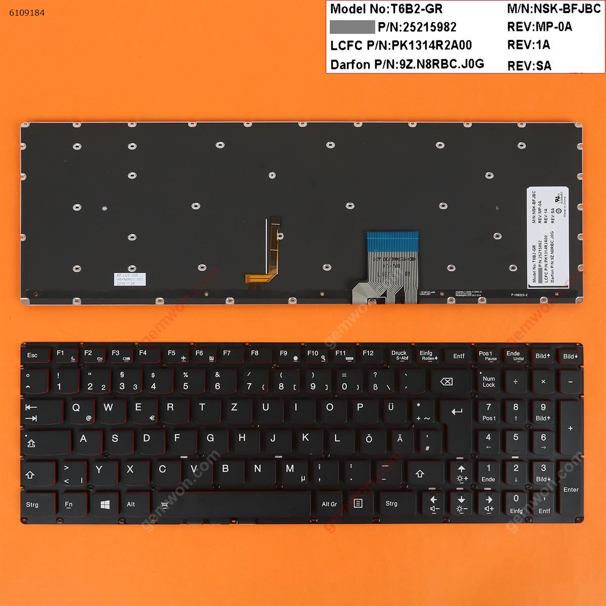 Picture of New Replacement Laptop Keyboard For Lenovo Y50-70 Y70-70 BLACK (Red Backlit,Win8) GR Layout