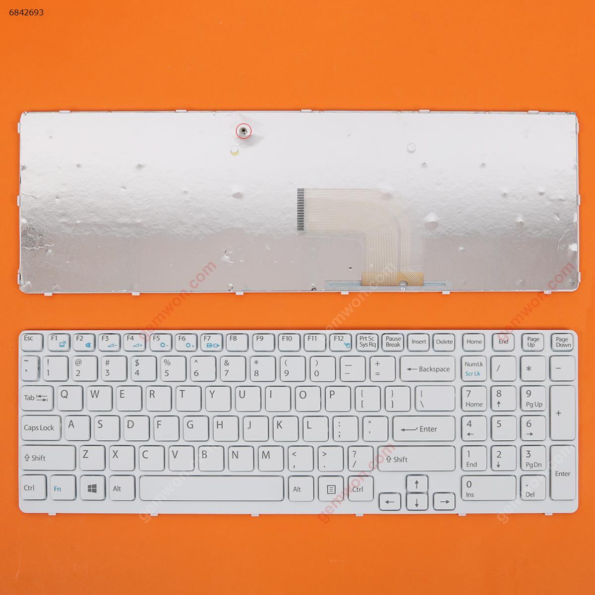 Picture of New Replacement Laptop Keyboard For SONY SVE15 WHITE FRAME WHITE OEM US Layout