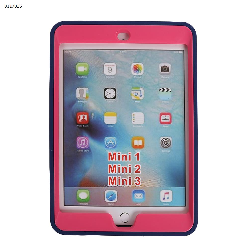 Picture of ipad mini1/2/3 armor contrast color plate protector,anti-fall Plate and shell,Navy blue+rose red