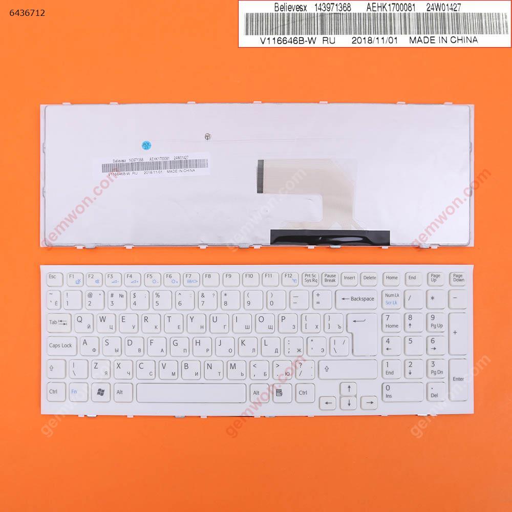 Picture of New Replacement Laptop Keyboard For SONY VPC-EH WHITE FRAME WHITE Big Enter （reprint） RU Layout