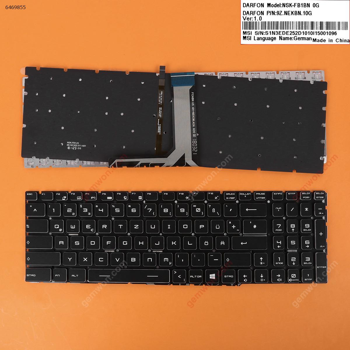 Picture of New Replacement Laptop Keyboard For MSI GT72 GS60 GS70 WS60 GE72 GE62 BLACK (Backlit,Without FRAME,WIN8) GR Layout
