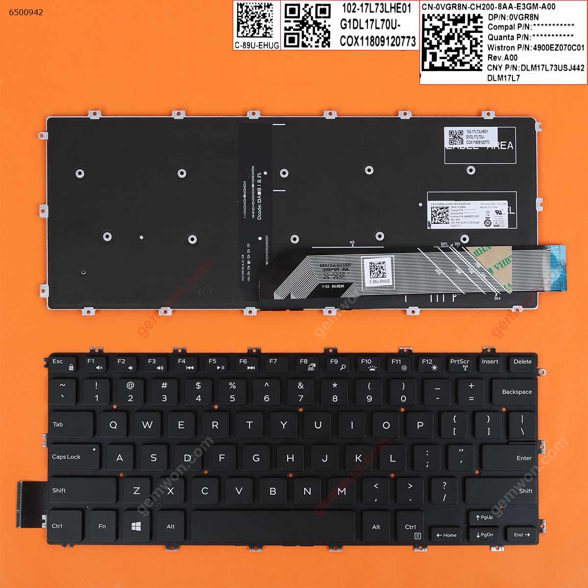 Picture of New Replacement Laptop Keyboard For DELL Inspiron 13 7386 15 7586 5482 5481 5588 BLACK (Backlit ) US Layout
