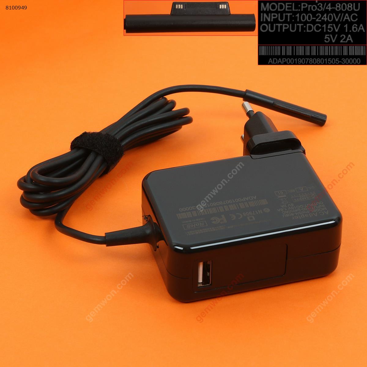 Picture of Microsoft 15V1.6A 5V2A 34W surface PRO 4（Wall Charger Portable Power Adapter）Plug：EU