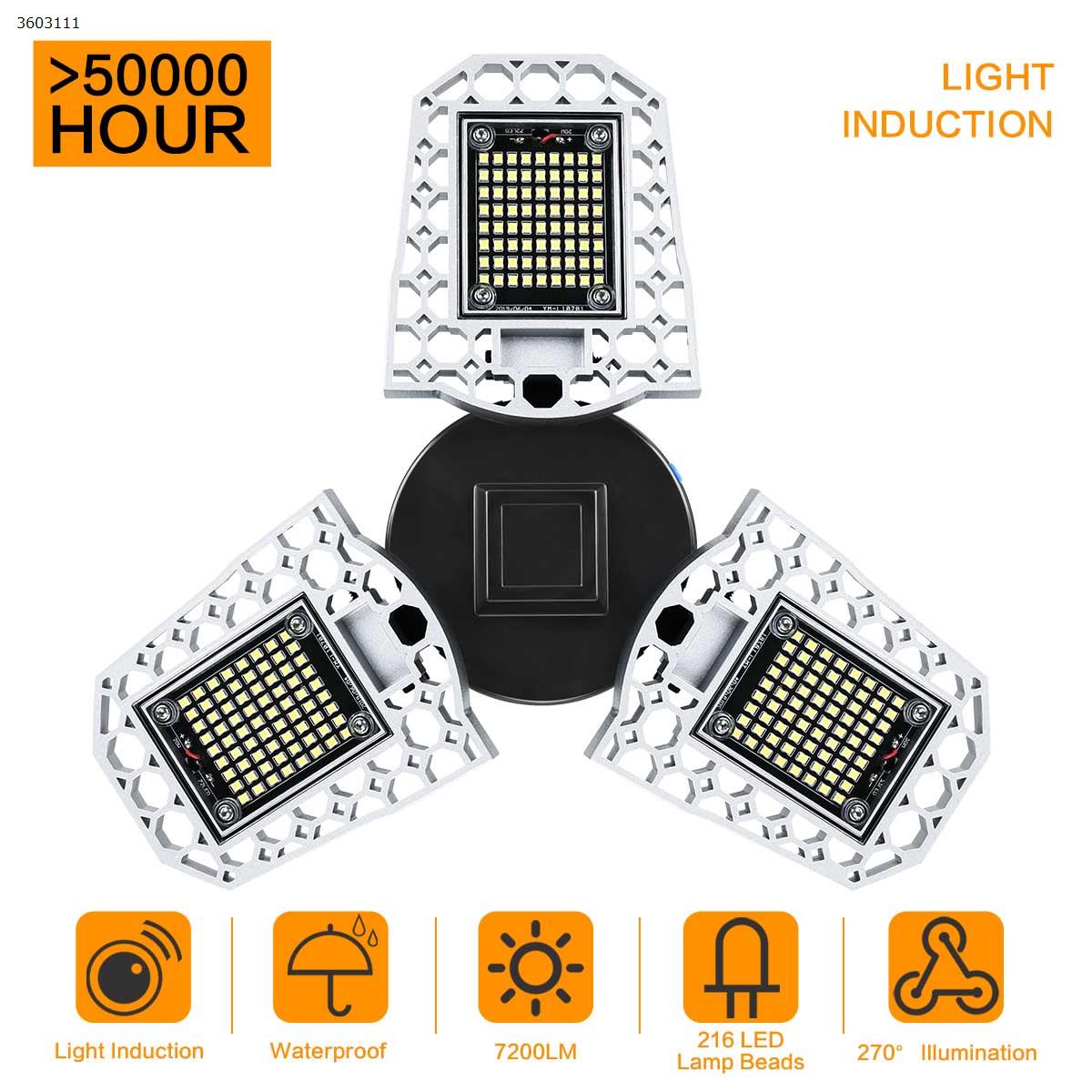 Picture of LED deformation folding lamp Light sense waterproof and leakage prevention High power high brightness cooling garage light